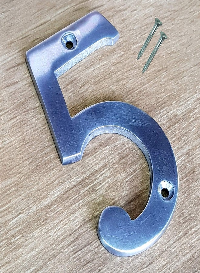 إسبلانيد لوحة أرقام أبواب فندق إسبلاناد المصنوعة من الألومنيوم، تحمل الرقم "5" (خمسة) - الأرقام من 0 إلى 9 - 4 بوصات - Image 2